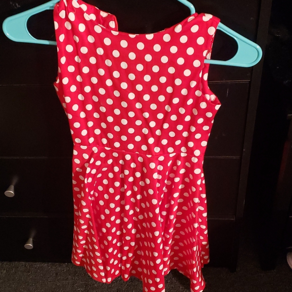 Red and white polka dot summer dress